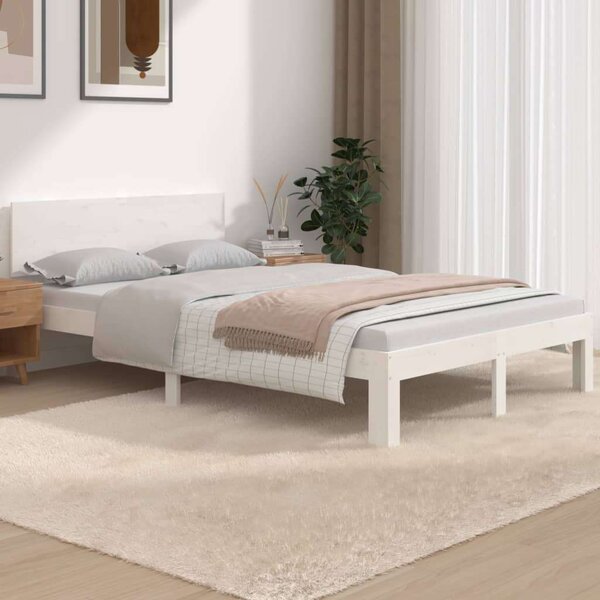 VidaXL fehér tömör fa ágykeret 120 x 190 cm (4FT Small Double)