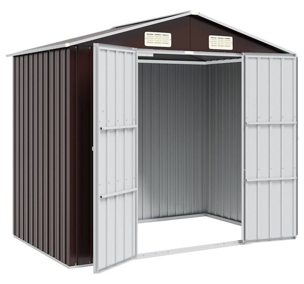 Barna horganyzott acél kerti fészer 205 x 129 x 183 cm