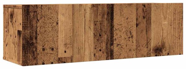 2 db antik fa színű falra szerelhető TV-szekrény 100x30x30 cm