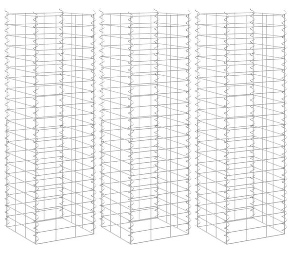 3 db vas gabion magaságyás 30 x 30 x 100 cm