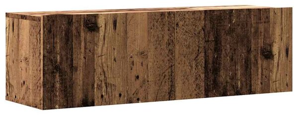 Antik fa színű szerelt fa fali TV-szekrény 100 x 30 x 30 cm
