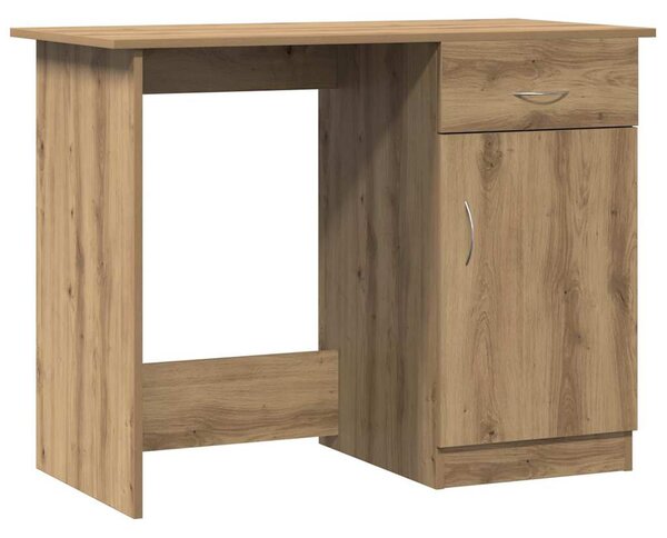 Kézműves tölgy színű szerelt fa íróasztal 100 x 50 x 76 cm