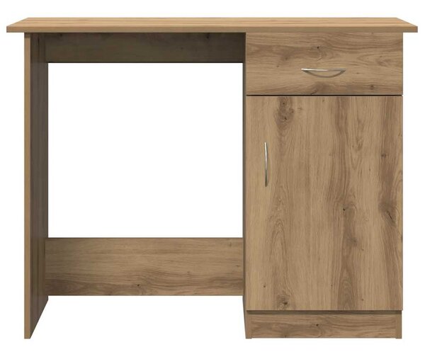 Kézműves tölgy színű szerelt fa íróasztal 100 x 50 x 76 cm