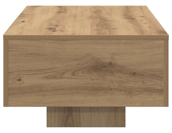 Kézműves tölgy színű szerelt fa dohányzóasztal 100x49,5x31 cm