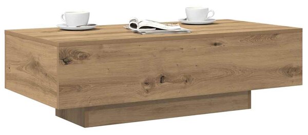 Kézműves tölgy színű szerelt fa dohányzóasztal 100x49,5x31 cm