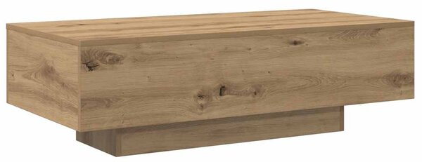 Kézműves tölgy színű szerelt fa dohányzóasztal 100x49,5x31 cm
