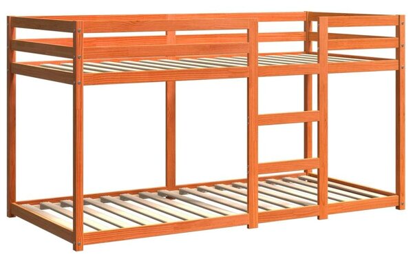 VidaXL viaszbarna tömör fenyőfa emeletes ágy 90x200 cm