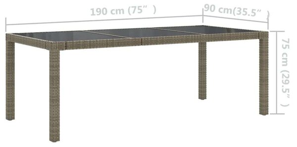 VidaXL Kültéri Étkezőgarnitúra - 9 személyes - Polyrattan