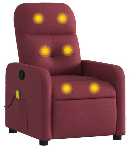 VidaXL bordó dönthető szövet masszázsfotel