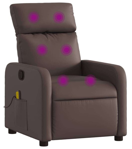 VidaXL barna műbőr dönthető masszázsfotel