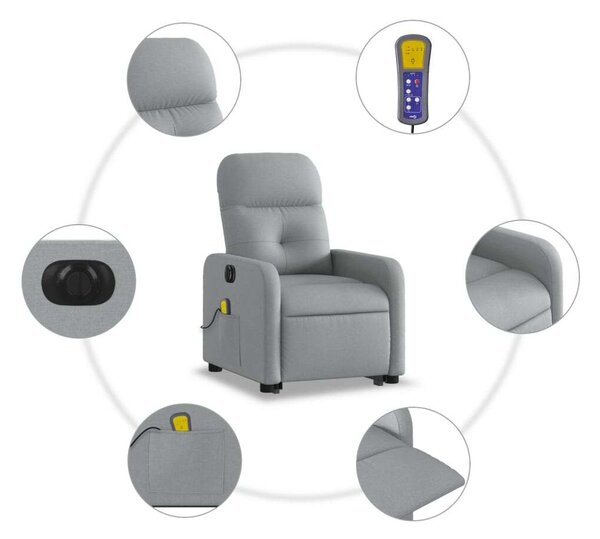 VidaXL Elektromos Álló Masszázsfotel - Világosszürke