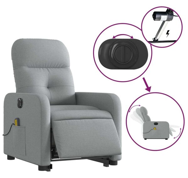 VidaXL Elektromos Álló Masszázsfotel - Világosszürke