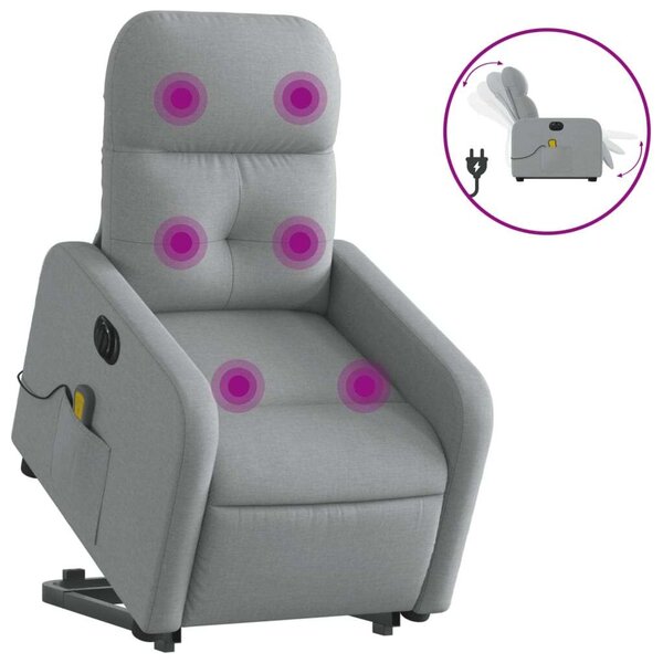 VidaXL Elektromos Álló Masszázsfotel - Világosszürke