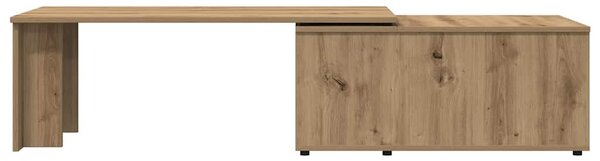 Kézműves tölgy színű szerelt fa dohányzóasztal 150x50x35 cm