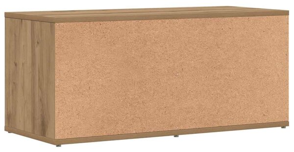 Kézműves tölgy színű szerelt fa TV-szekrény 80x34x35,5 cm