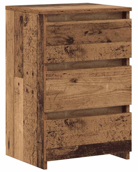 2 db antik fa színű szerelt fa éjjeliszekrény 40x35x62,5 cm