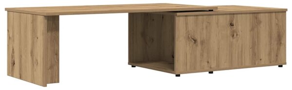 Kézműves tölgy színű szerelt fa dohányzóasztal 150x50x35 cm