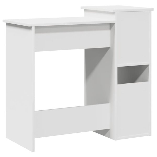 Fehér forgácslap íróasztal polcokkal 84x40x78 cm