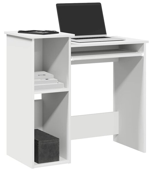 Fehér forgácslap íróasztal polcokkal 84x40x78 cm