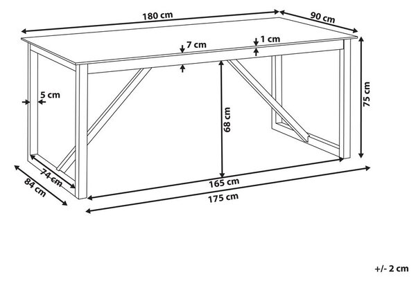 Kerti asztal NOTTERI 180 cm 90 cm Beton Szürke