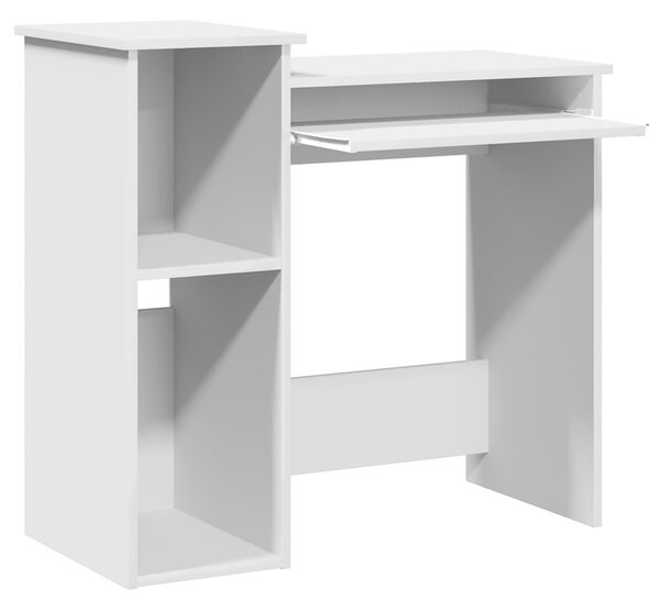 Fehér forgácslap íróasztal polcokkal 84x40x78 cm