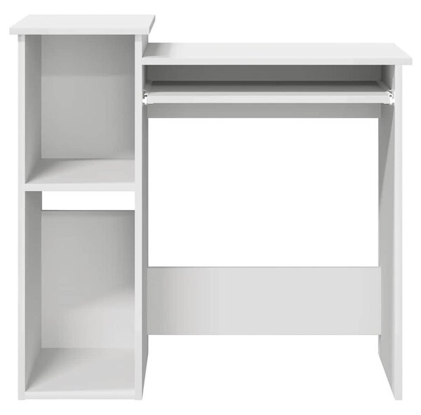 Fehér forgácslap íróasztal polcokkal 84x40x78 cm