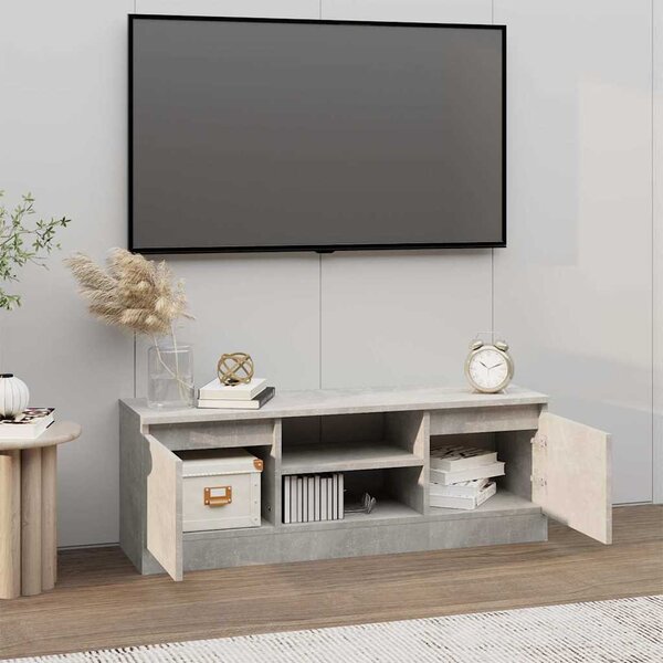 Betonszürke TV-szekrény ajtóval 102 x 30 x 36 cm