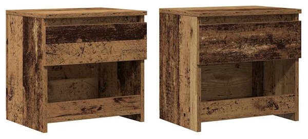 2 db antik fa forgácslap éjjeliszekrény 40 x 30 x 39 cm