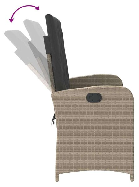 VidaXL Kertbútor - Dönthető Polyrattan Pad - 105x59 cm