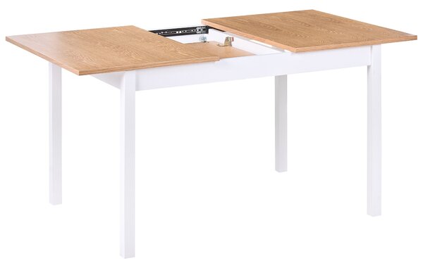 Kihúzható étkezőasztal HOUSTON Világosbarna/fehér 120/150 cm 90 cm Fenyő