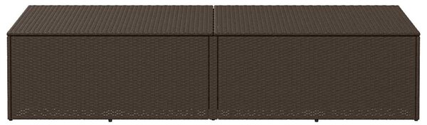 Barna polyrattan kerti tárolóláda 220x50x58 cm