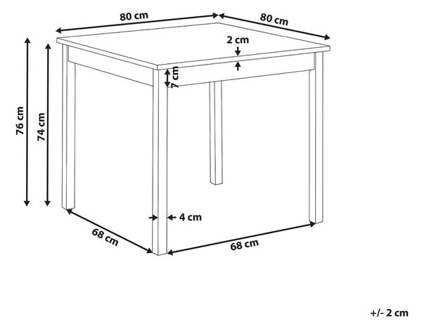Étkezőasztal BATTERSBY Világos tölgy 80 cm 80 cm