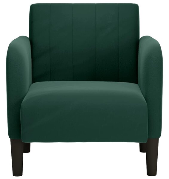 Sötétzöld bársony kanapészék karfás szék 54 cm