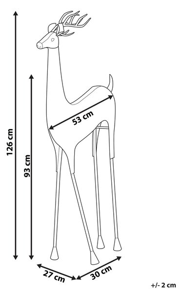 Karácsonyi padló dekoráció PELLO Rénszarvas 126 cm Arany