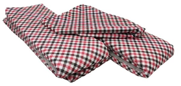 Sörpad párna garnitúra piros kockás 220 cm-es párna 260x70 cm-es terítővel