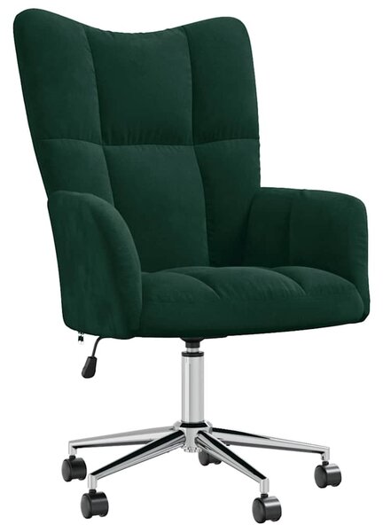 Sötétzöld bársony pihenőfotel