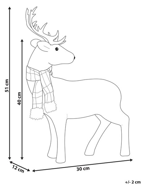 Dekor kiegészítő MUSTOLA Rénszarvas 51 cm Fehér