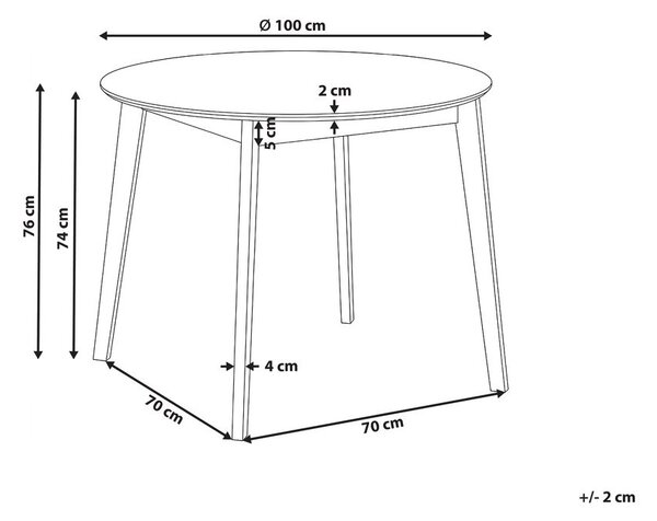 Étkezőasztal ROXBY Fehér 100 cm 100 cm Fenyő