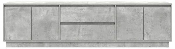 Betonszürke TV-szekrény LED lámpákkal 193,5x41x50 cm