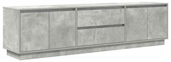 Betonszürke TV-szekrény LED lámpákkal 193,5x41x50 cm