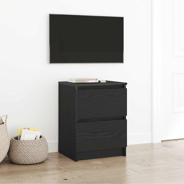 Fekete szerelt fa TV-szekrény 40x35x54 cm