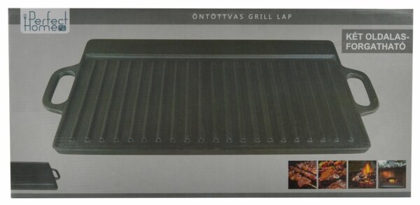Öntöttvas grill lap (51x24 cm-es)