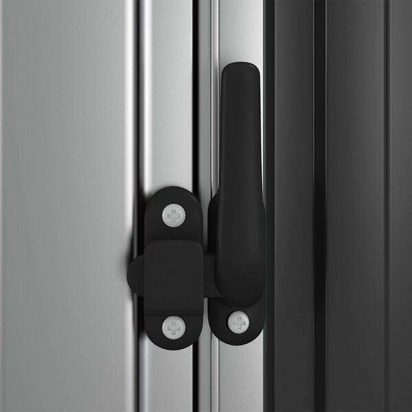 Antracitszürke horganyzott acél kerti fészer 180,5x97x209,5 cm