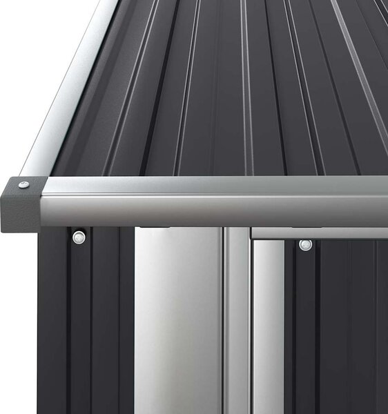 Antracitszürke horganyzott acél kerti fészer 180,5x97x209,5 cm