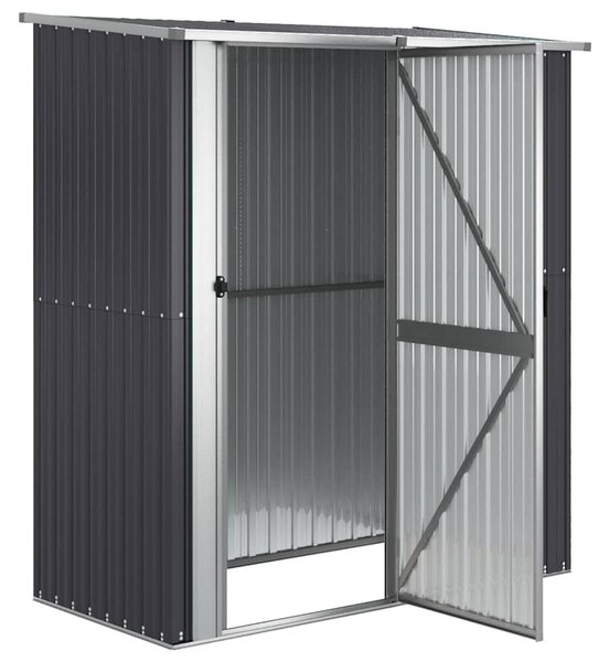 Antracitszürke horganyzott acél kerti fészer 180,5x97x209,5 cm