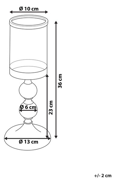 Gyertyatartó COTUI Üveg 36 cm Ezüst