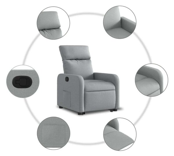 Elektromos Felfelé Emelő Fotel - Világosszürke
