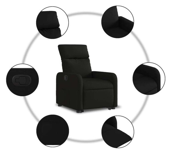 Relax Fotel Elektromos Emelővel - Fekete