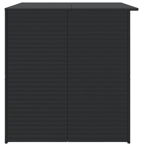 Fekete polyrattan kerti tárolóláda 150 x 100 x 100 cm