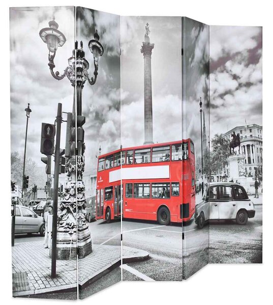 Fekete-fehér londoni busz mintás paraván 200 x 170 cm